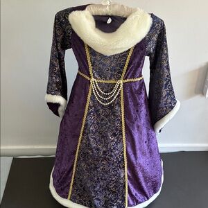 Majestic Purple and Gold Kids Costume Royal Princess queen hoop skirt dress-up